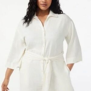 Ivory Button-Up Romper